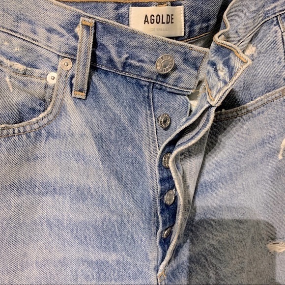 AGOLDE 90s Jeans Cut off Shorts In Fallout - Picture 4 of 11